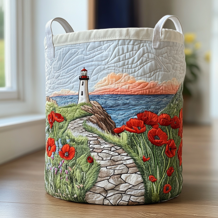 Ocean Lighthouse | Quilted Laundry Basket