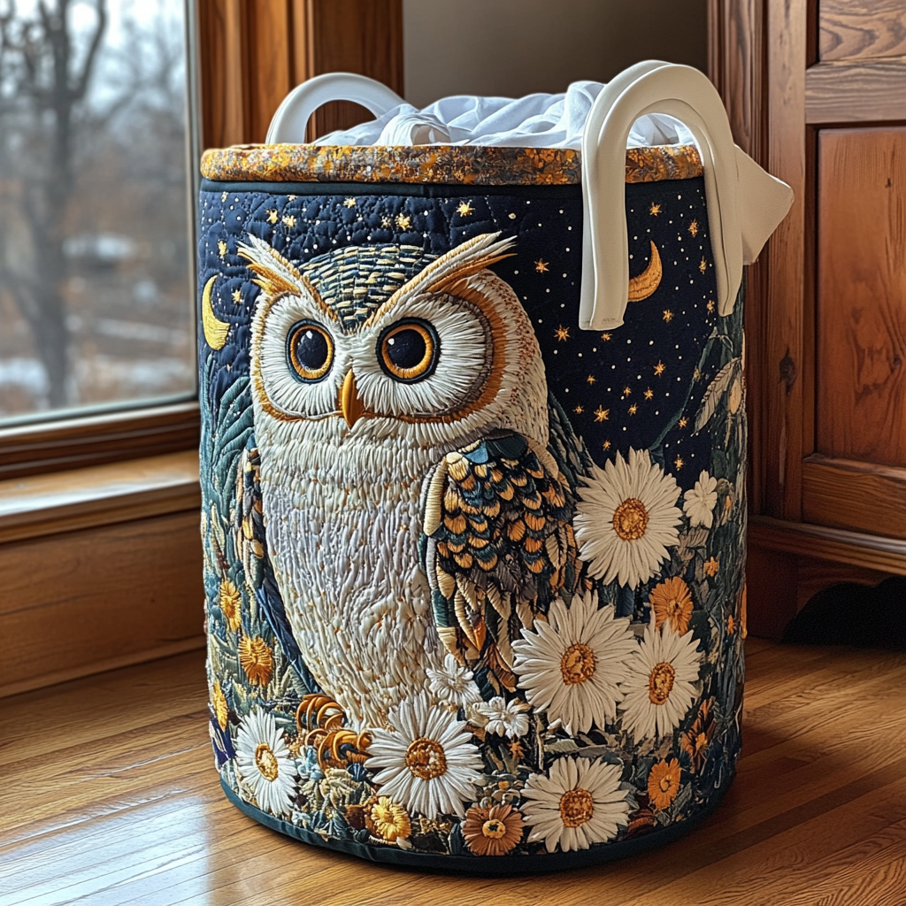 Owls | Quilted Laundry Basket