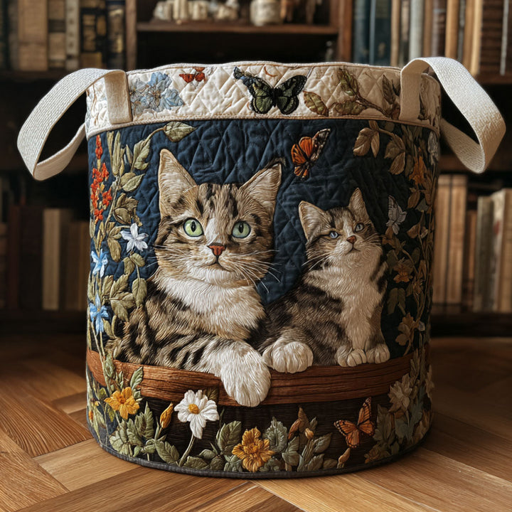 Paws in the Garden | Quilted Laundry Basket