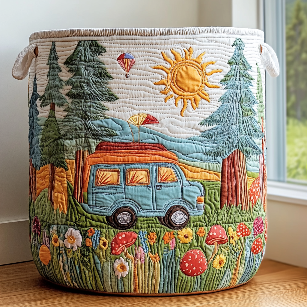 Peaceful Journey | Quilted Laundry Basket