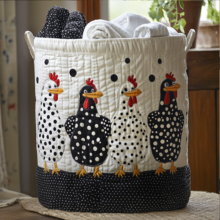 Polka Dots | Quilted Laundry Basket