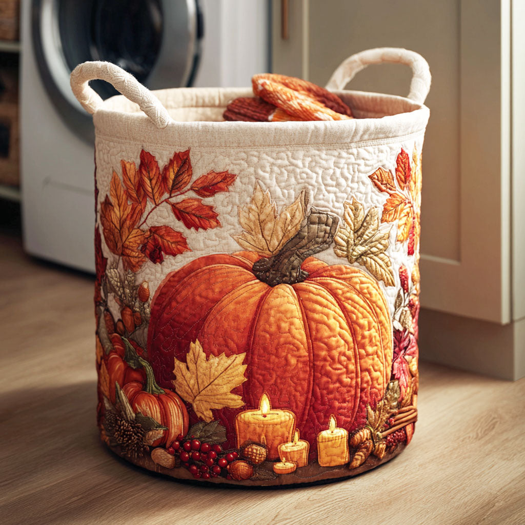 Pumpkin | Quilted Laundry Basket