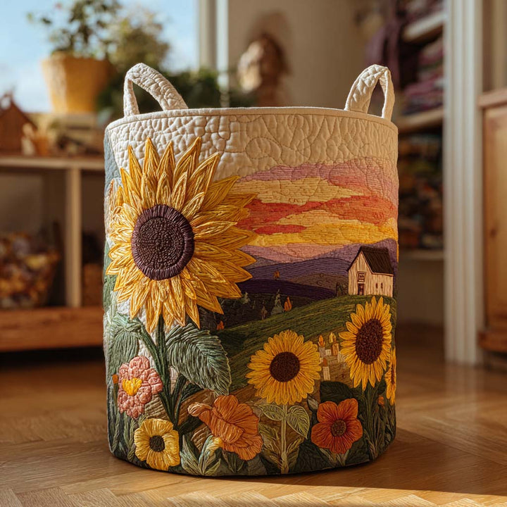 Radiant Sun | Quilted Laundry Basket