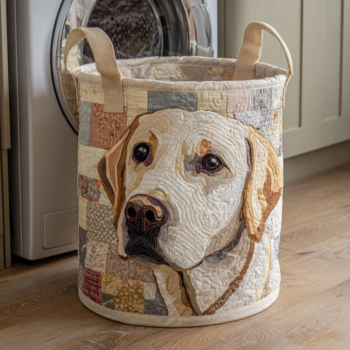 Rustic Labrador | Quilted Laundry Basket