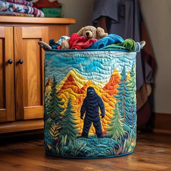 Sasquatch from the Mountains | Quilted Laundry Basket