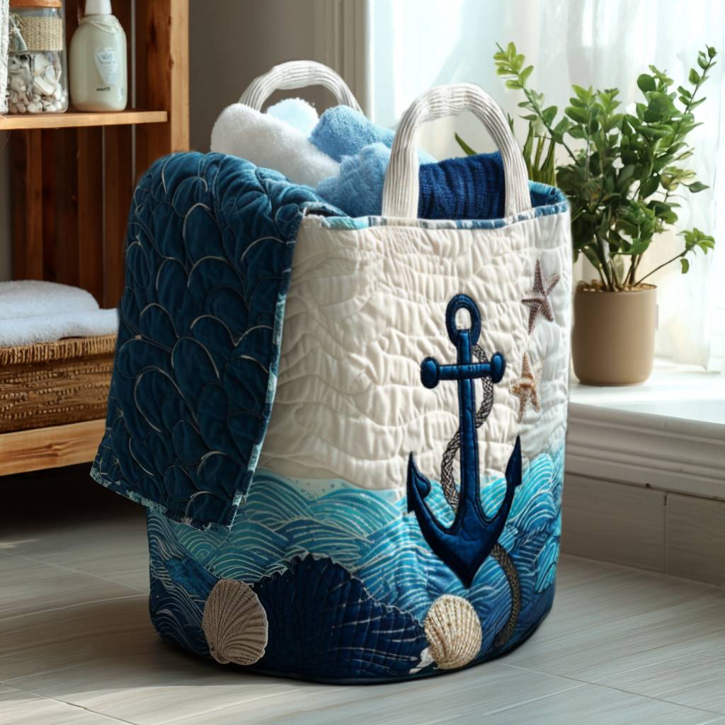 Set Sail | Quilted Laundry Basket