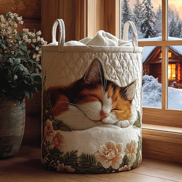 Snowy Calm | Quilted Laundry Basket