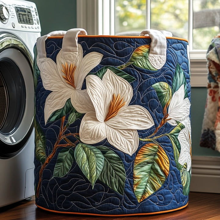 Soft Magnolia | Quilted Laundry Basket