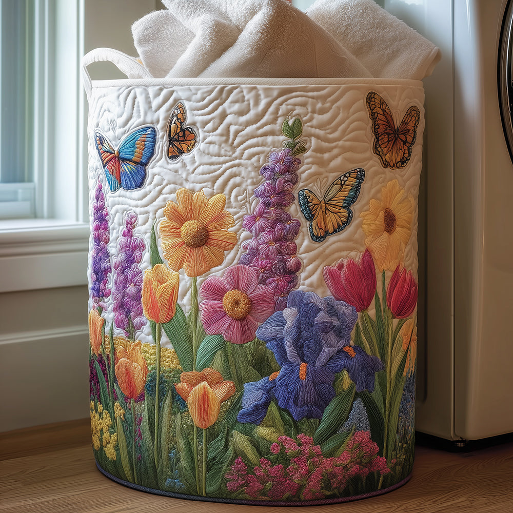 Spring Flower | Quilted Laundry Basket