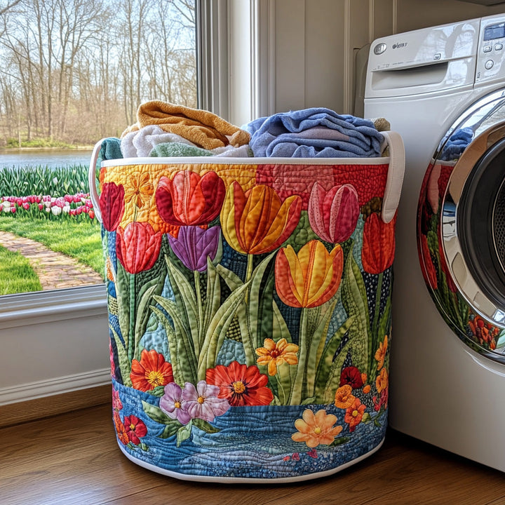 Summer Flowers | Quilted Laundry Basket