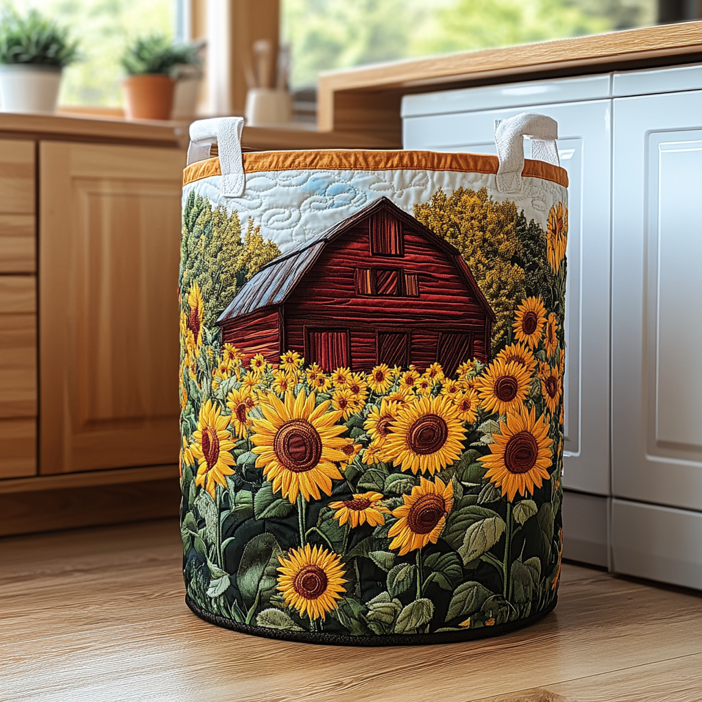 Sunflower Barn | Quilted Laundry Basket