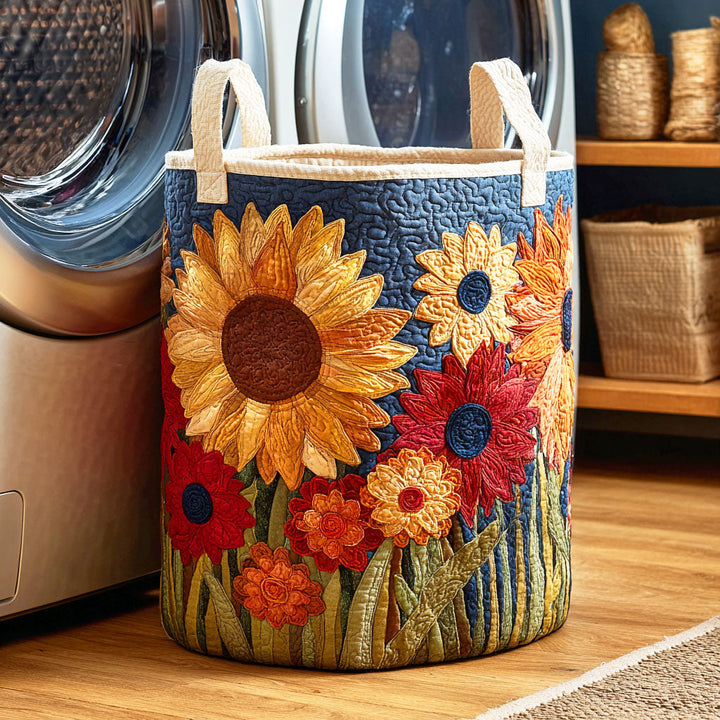 Sunflower II | Quilted Laundry Basket