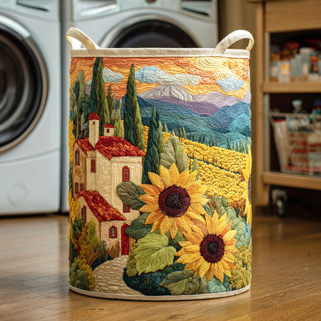 Sunflower II | Quilted Laundry Basket