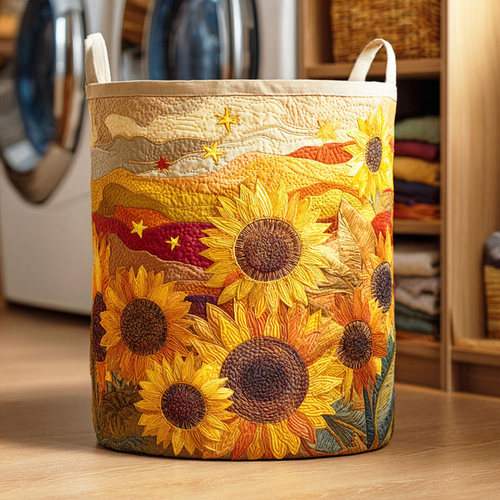Sunflower II | Quilted Laundry Basket