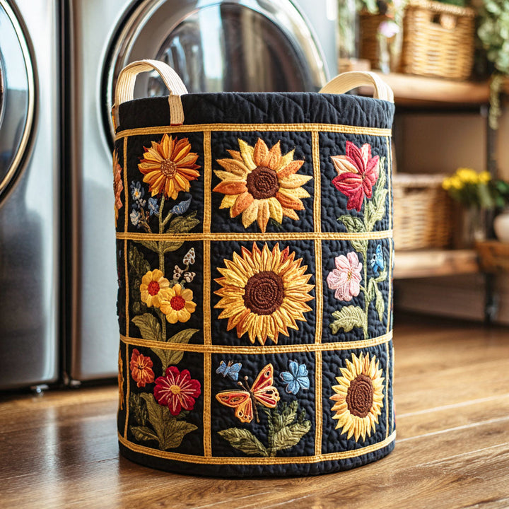 Sunflower II | Quilted Laundry Basket