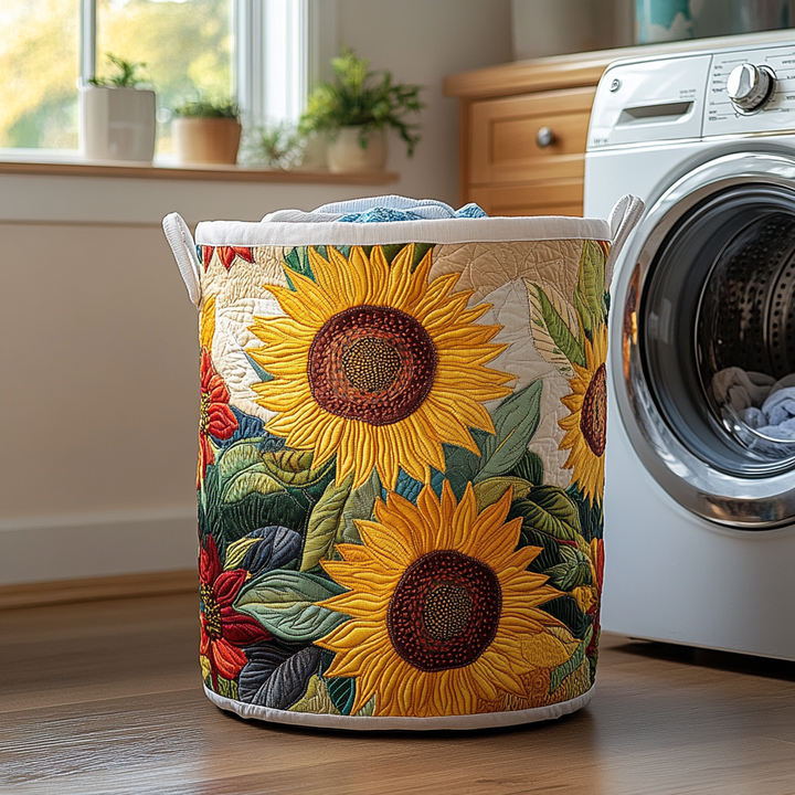 Sunflower | Quilted Laundry Basket