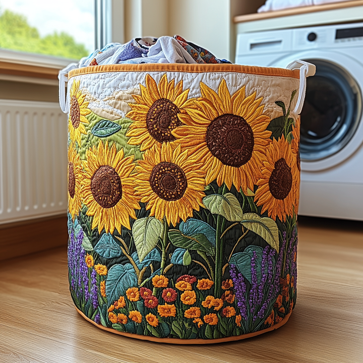 Sunflowers | Quilted Laundry Basket