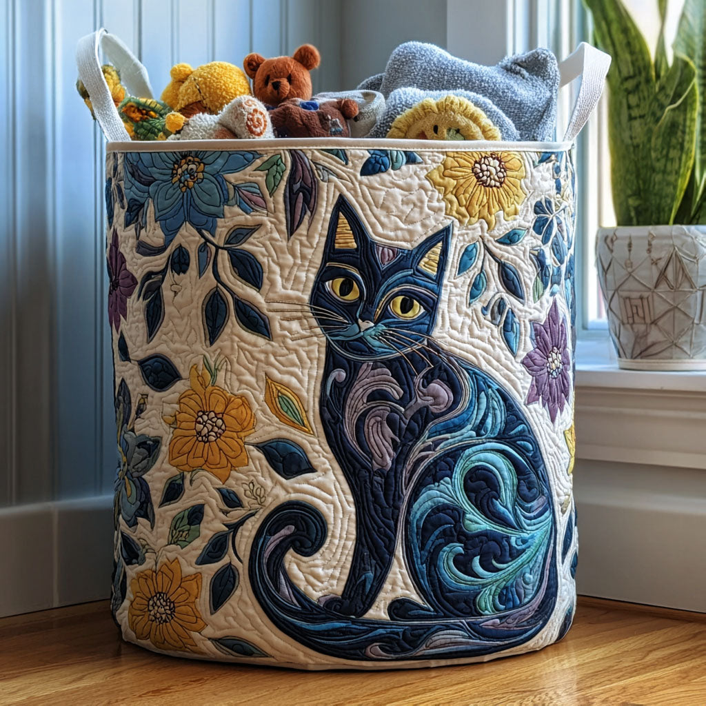 The League of Nine Lives | Quilted Laundry Basket