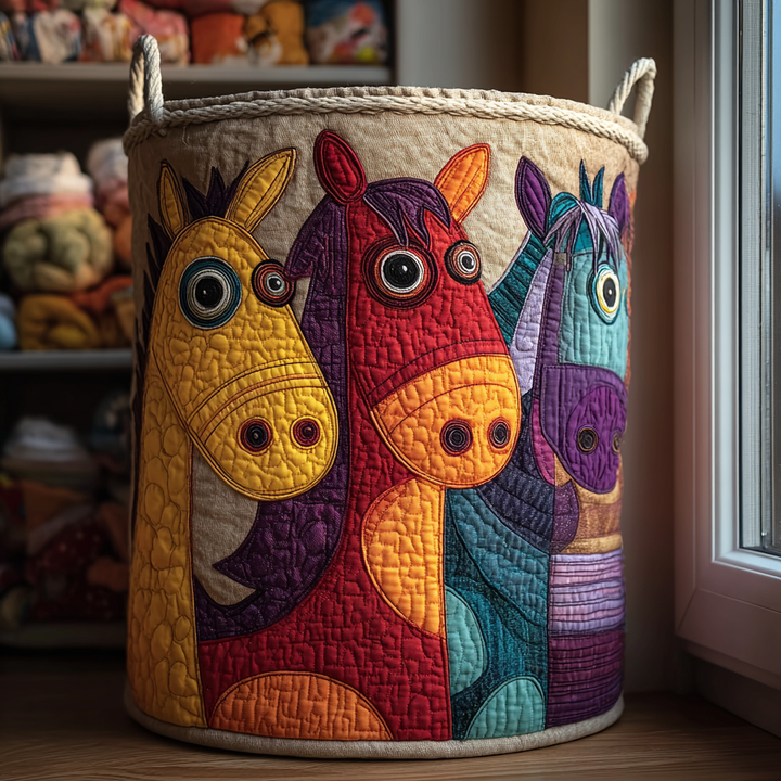 Timeless Horse | Quilted Laundry Basket