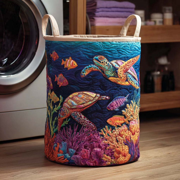 Turtle Bay II | Quilted Laundry Basket