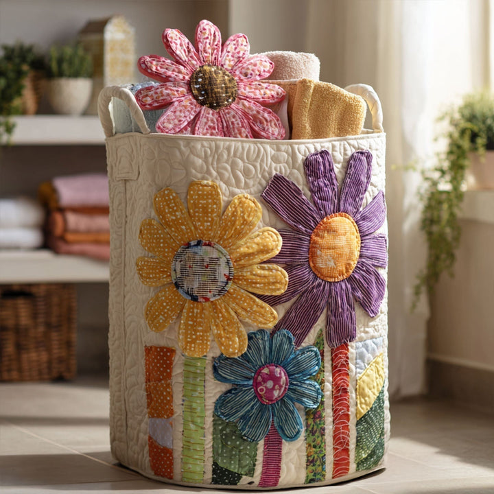 Vintage Flowers | Quilted Laundry Basket