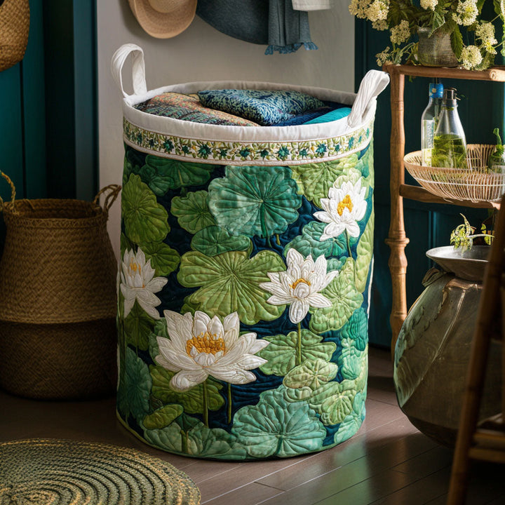 Water Lily Pond | Quilted Laundry Basket