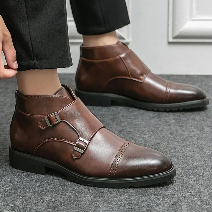 Cian - Dual Buckle Ankle Boots