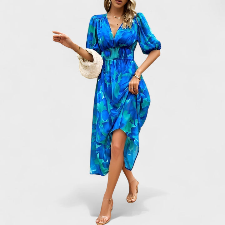 Fiona - Floral Print Midi Dress