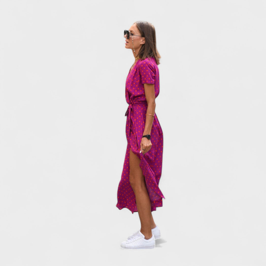 Ailís - Floral Print Crossed Dress