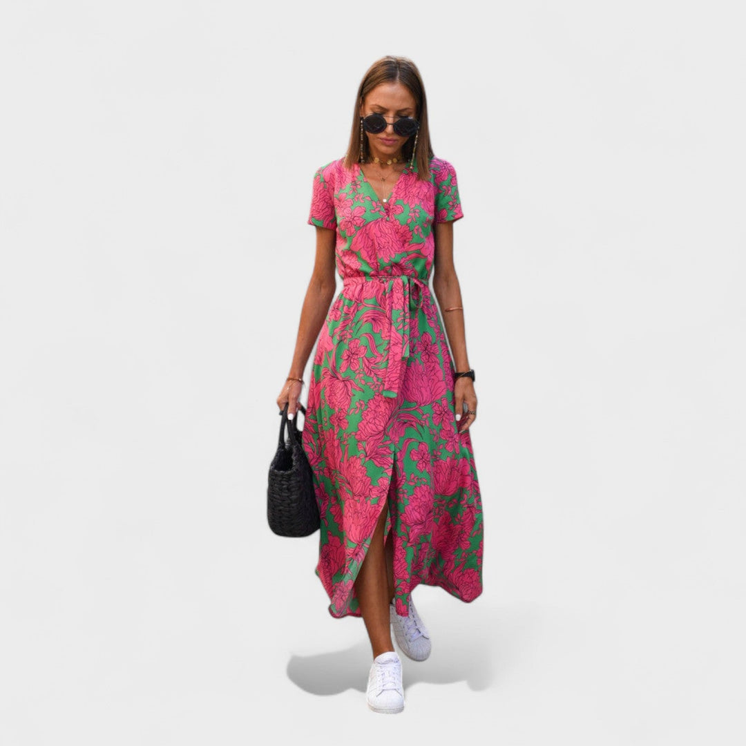 Ailís - Floral Print Crossed Dress