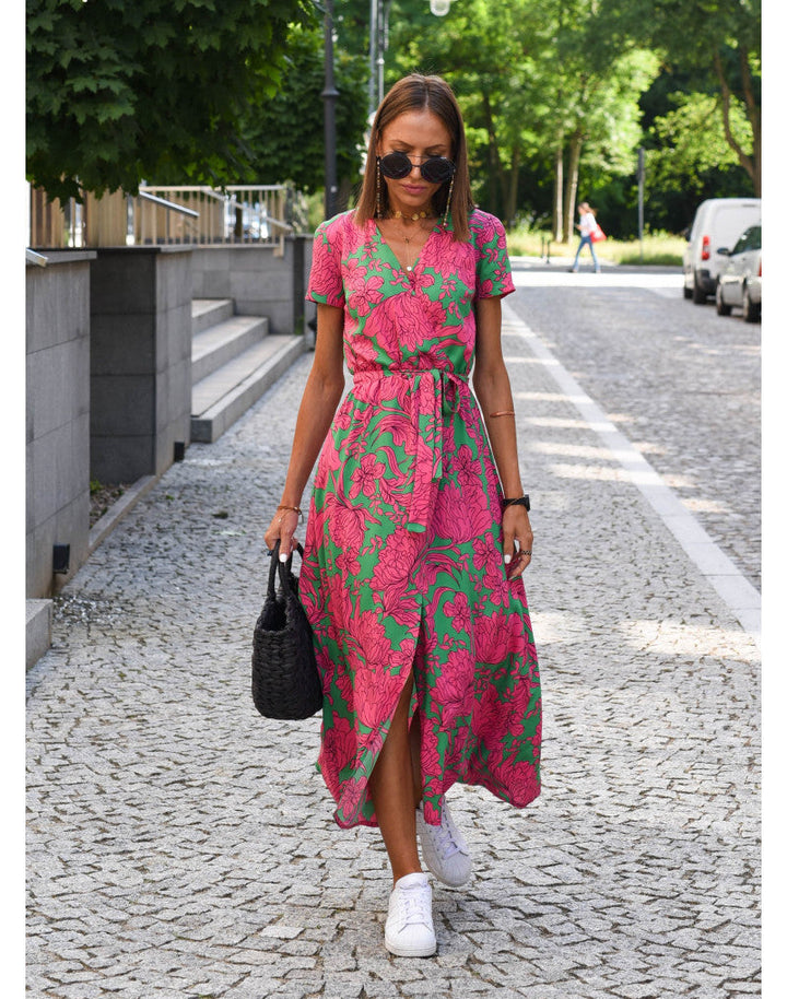 Medbh - Midi Dress with Floral Design