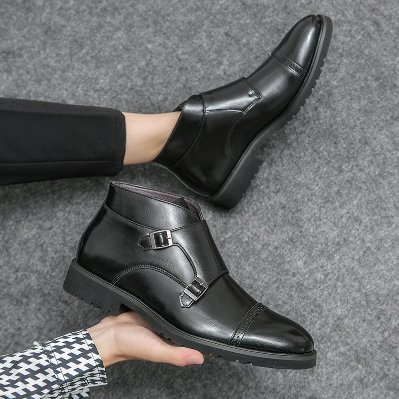 Cian - Dual Buckle Ankle Boots