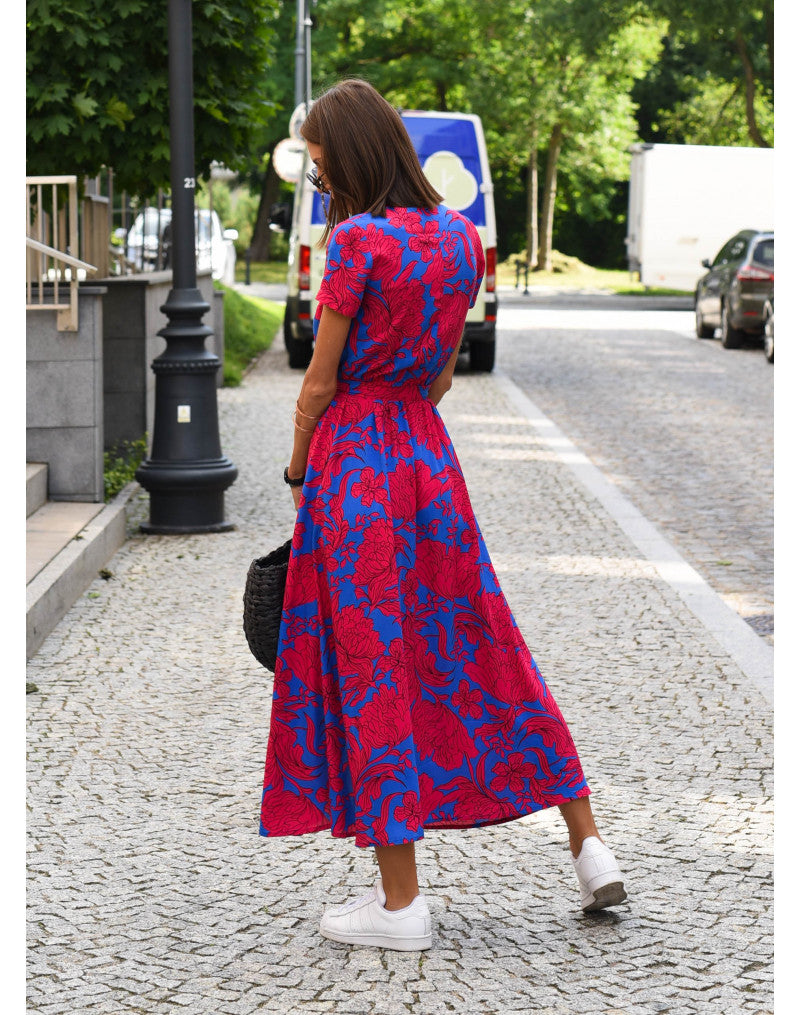 Medbh - Midi Dress with Floral Design