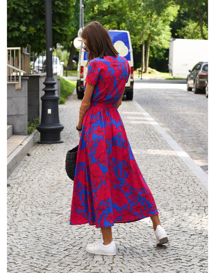 Medbh - Midi Dress with Floral Design