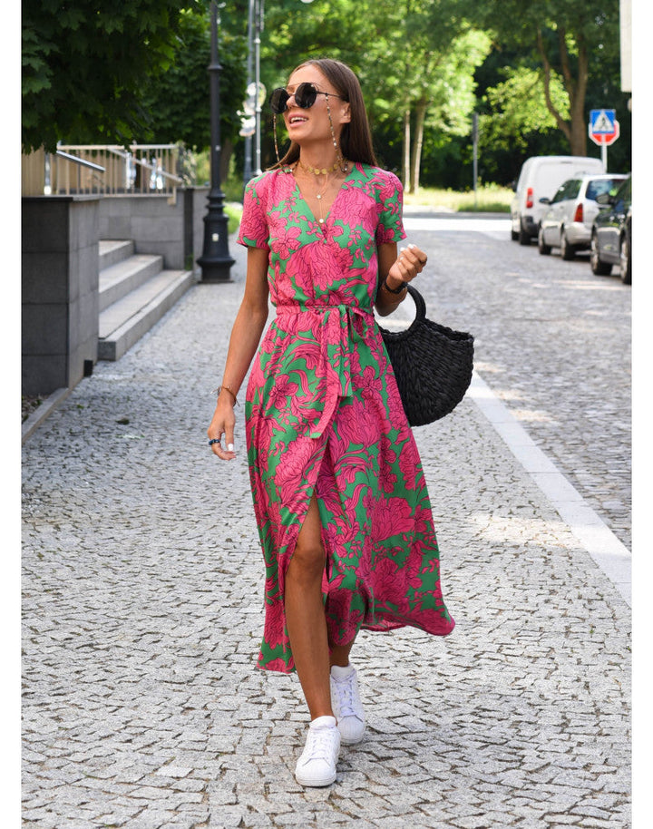 Medbh - Midi Dress with Floral Design