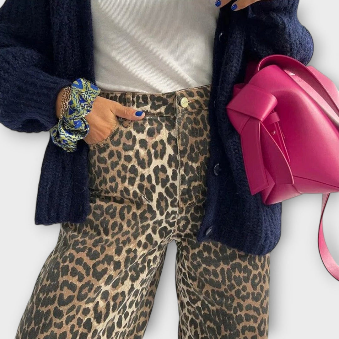 Aisling - Retro Leopard Print Jeans