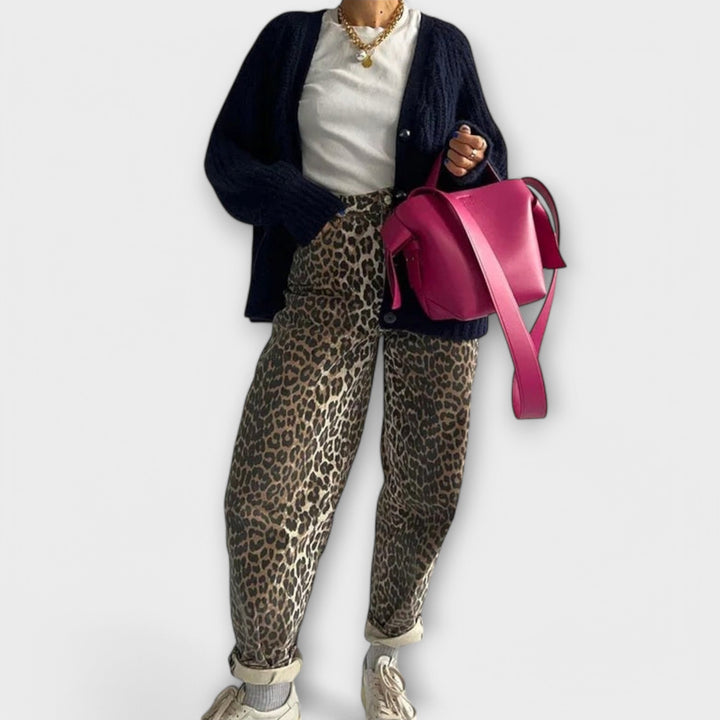 Aisling - Retro Leopard Print Jeans