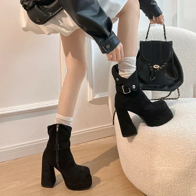 Kathleen - Striking Punk Ankle Boots