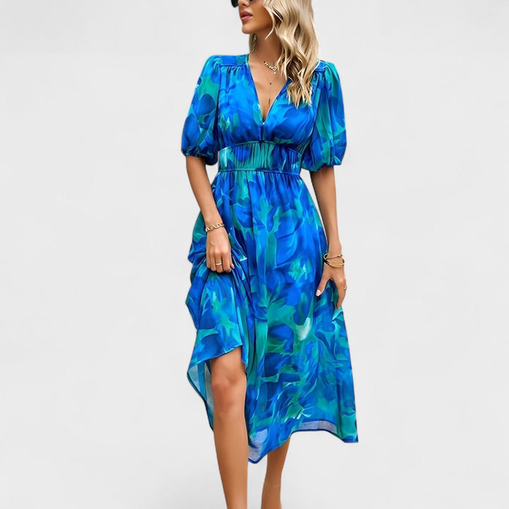 Fiona - Floral Print Midi Dress