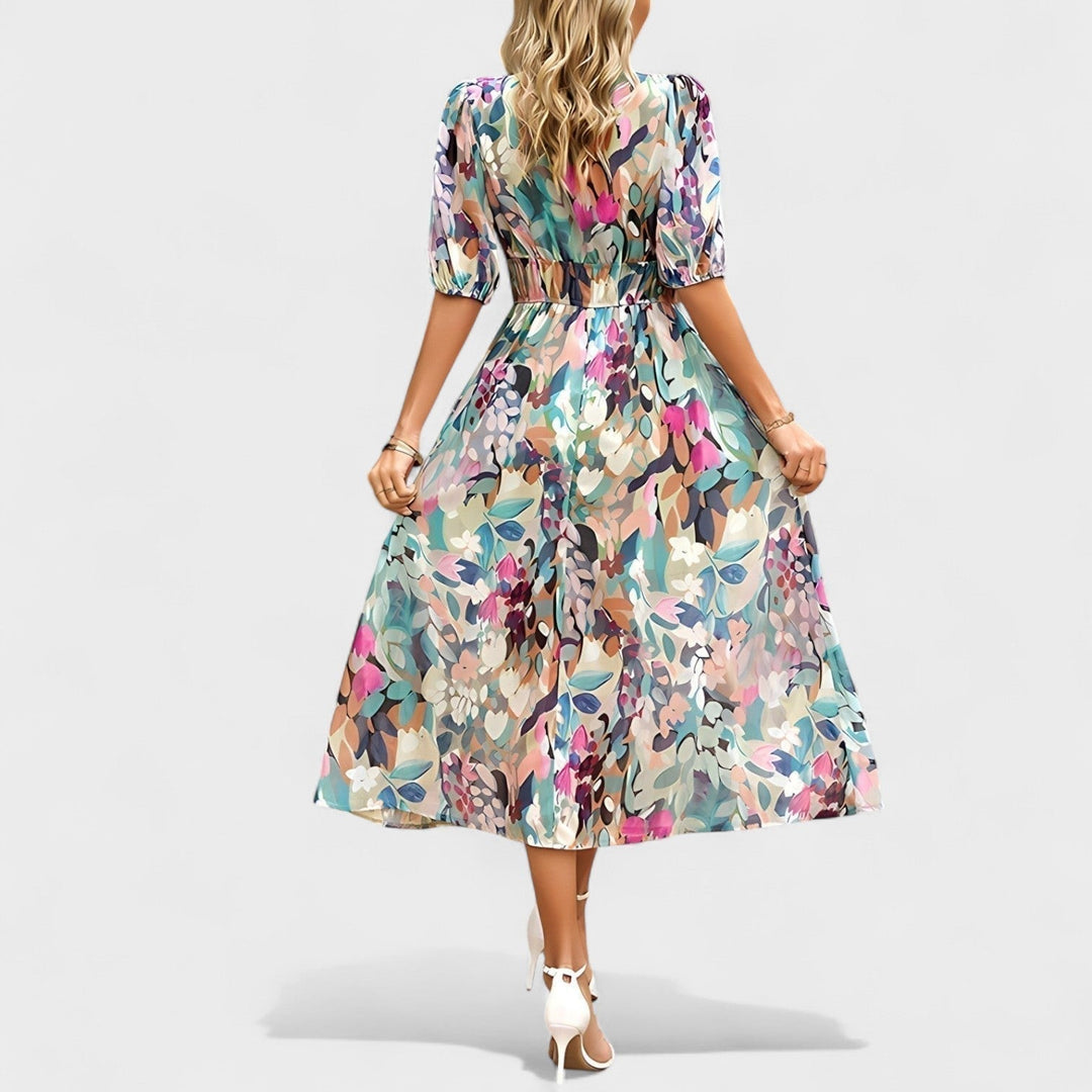 Fiona - Floral Print Midi Dress