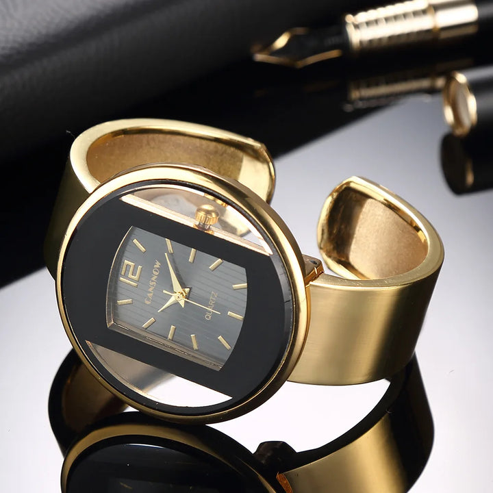 Doireann - Stylish Black and Gold Timepiece