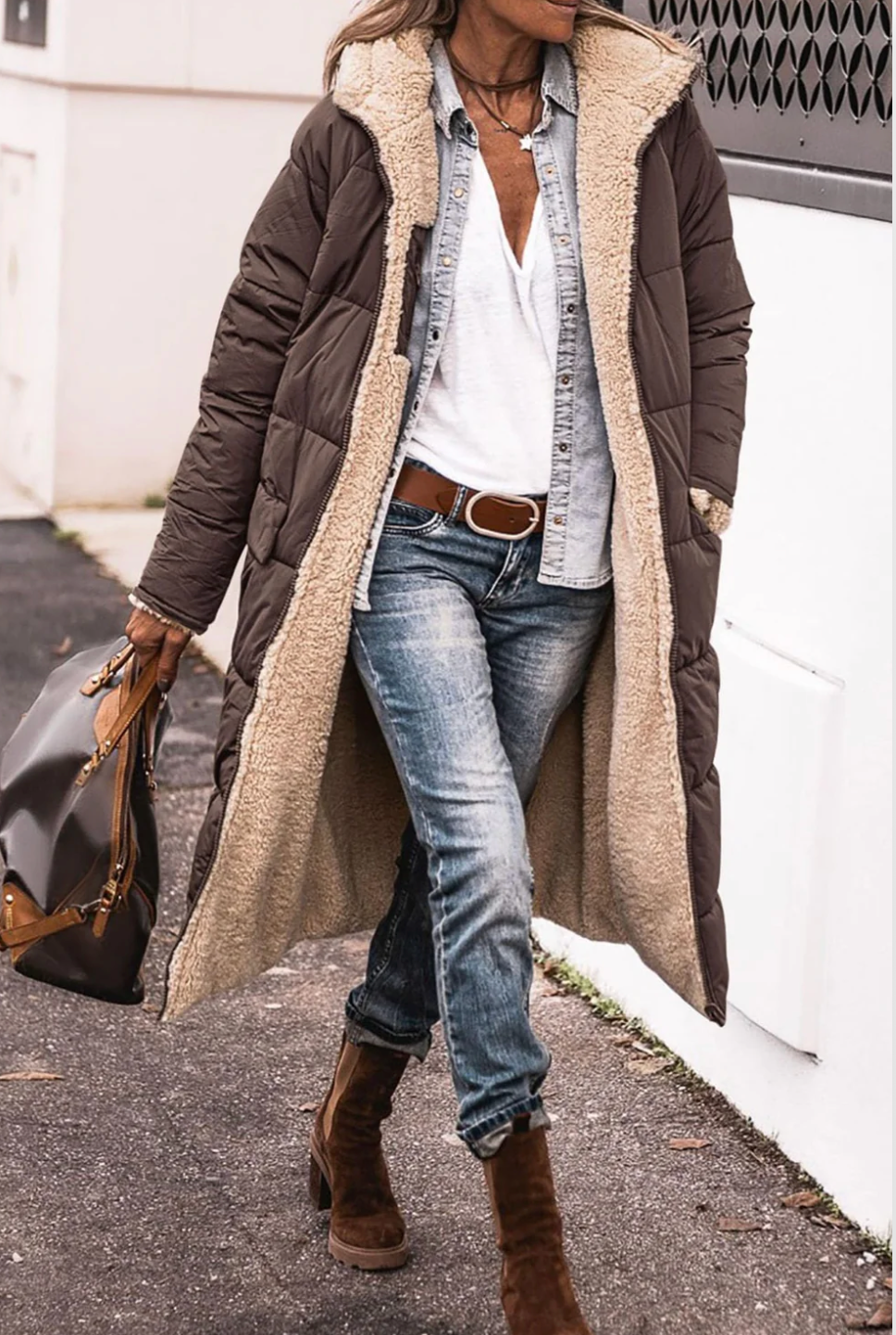 Fiona - Dual-Sided Sherpa Coat