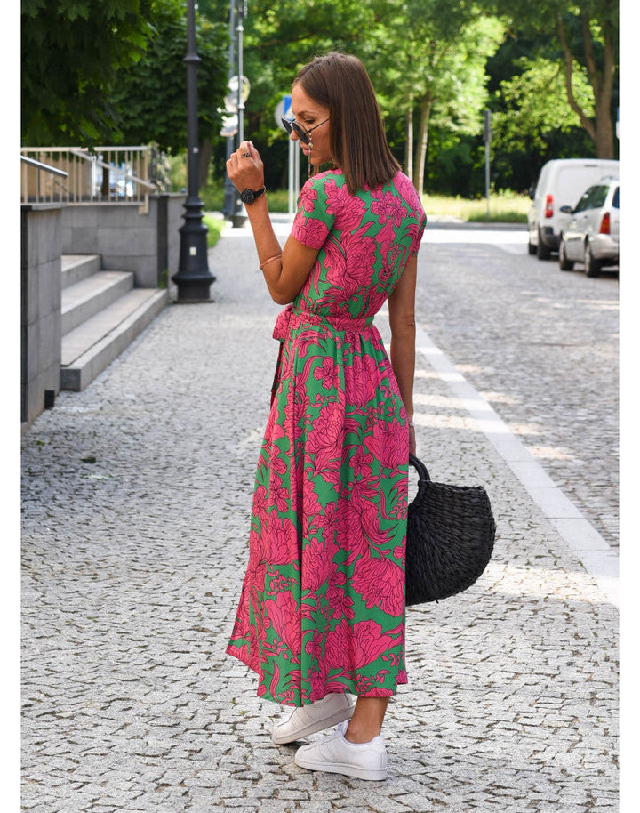 Medbh - Midi Dress with Floral Design