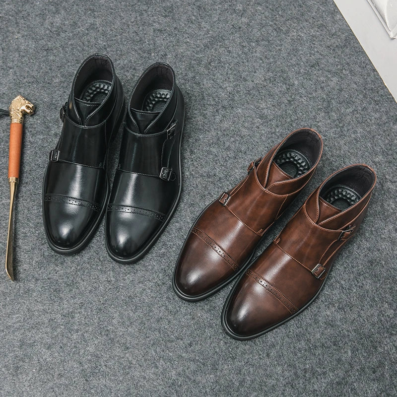 Cian - Dual Buckle Ankle Boots