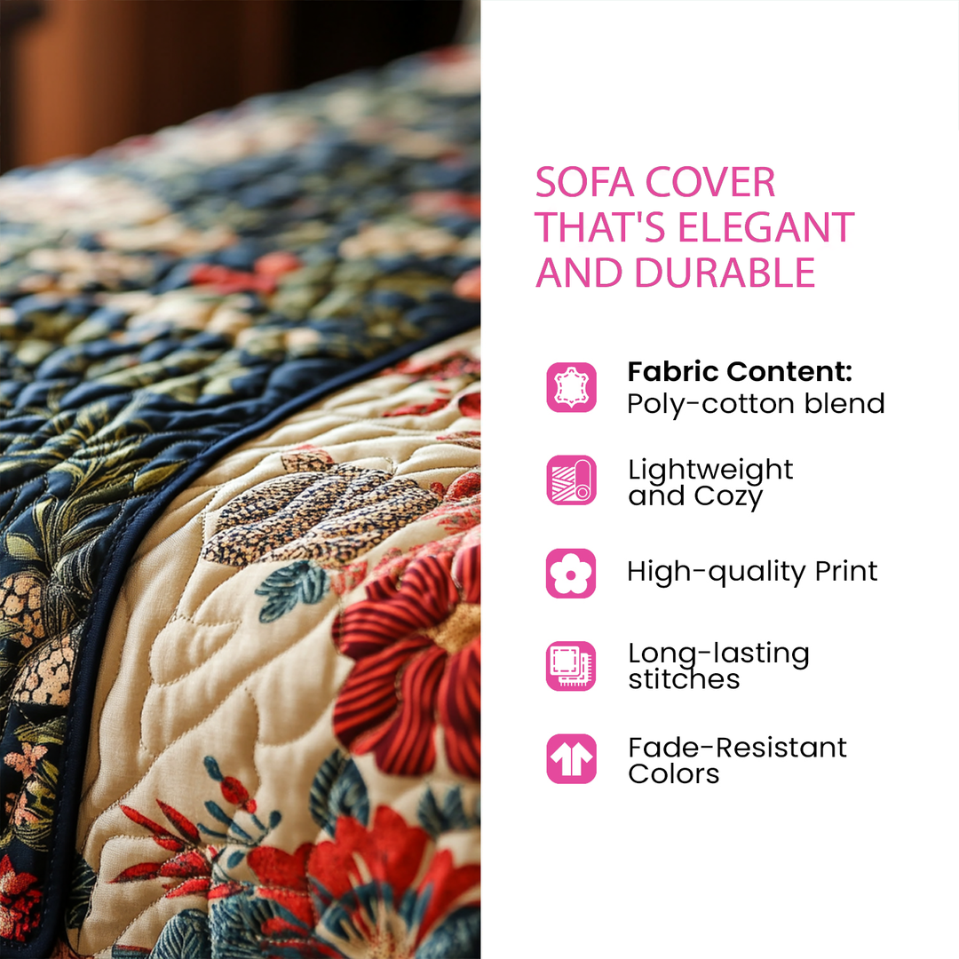 Joyful Petal Quilted Sofa Protector