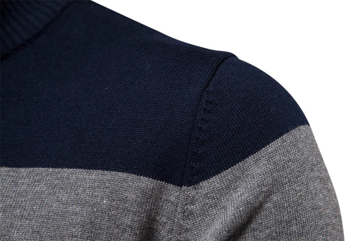 Tadhg - Striped Sweater with Mid-Length Opening