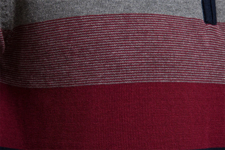 Tadhg - Striped Sweater with Mid-Length Opening