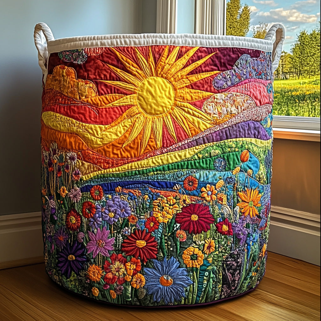 Sunlit Bliss | Quilted Laundry Basket