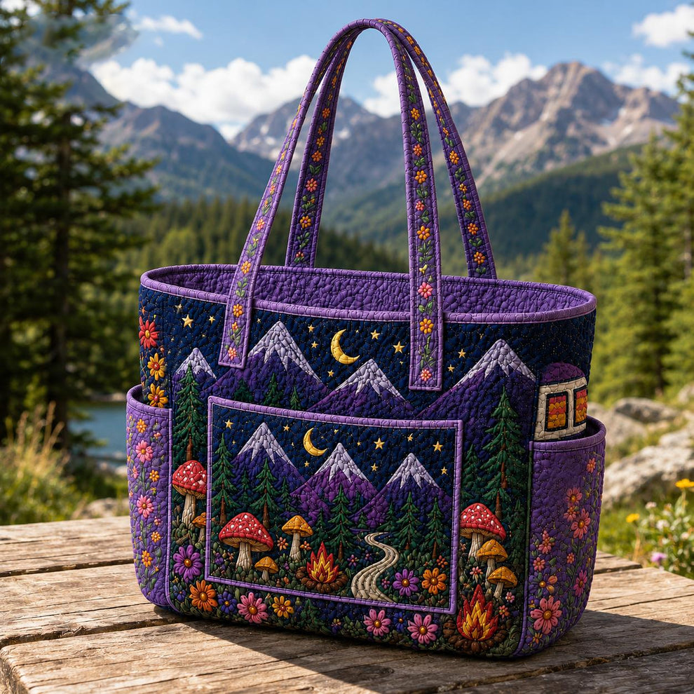 Lay Lan | Quilted Tote Bag with a Starry Mountain