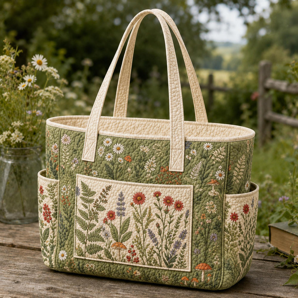 Suan Hoon | Quilted Tote Bag with Wildflowers